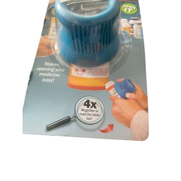 New Jokari Easy Open Medicine Bottle Cap Opener 4X Magnifier Cap Gripper Remover - Picture 4 of 6